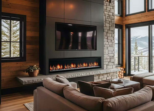 SimpliFire Allusion Edge 100" Electric Fireplace - SF-ALLE100