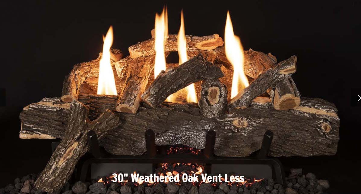 Grand Canyon Arizona Weathered Oak 30" Vented Gas Log Set - AWO30LOGS plus Burner