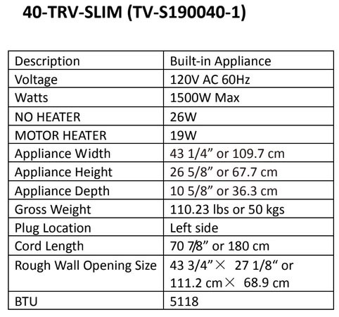 40-trv-slim specs 40-trv-slim specs