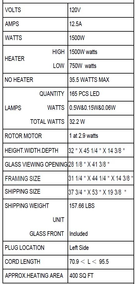 SPECS 44" TRD-Lumina electric fireplace specs SPECS 44" TRD-Lumina electric fireplace specs