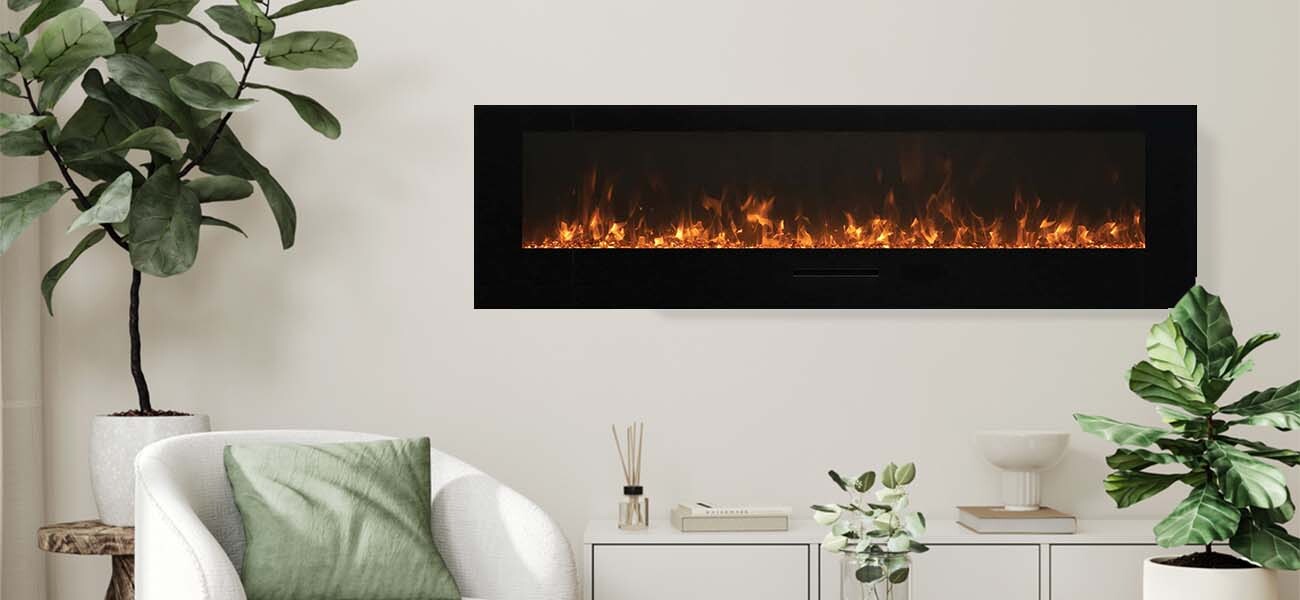 Amantii 88" Wall Mount / Flush Mount Electric Fireplace Amantii 88" Wall Mount / Flush Mount Electric Fireplace - WM-FM-88-10023-BG
