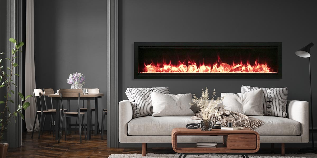 Amantii Symmetry Bespoke - 100" Wide, Indoor / Outdoor, Electric, Built In, Fireplace