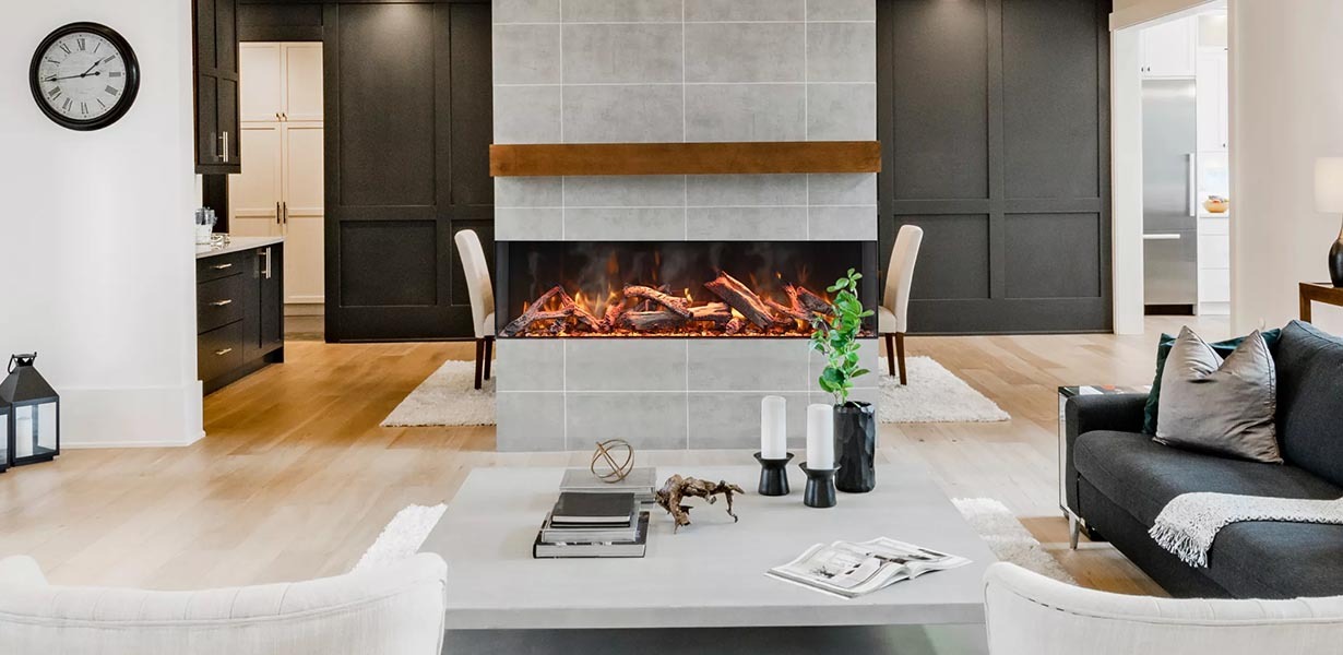 Amantii 55" Signature TruView 3-Sided Glass Electric Fireplace