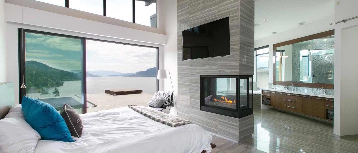 Napoleon Ascent Multi-View, Penninsula, Direct Vent Gas Fireplace