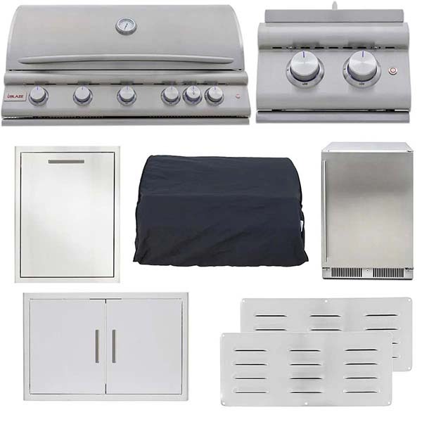 Blaze LTE+ 8 Piece 40" Gas Grill Outdoor Kitchen Package - BLZ-5LTE3-8PCE