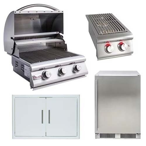 Blaze LBM 4-Piece 25 Inch Outdoor Kitchen Package - BLZ-3LBM-3PC