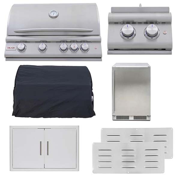 Blaze LTE+ 7 Piece, 32 Inch, 4 Burner, Gas Grill and Outdoor Kitchen Package