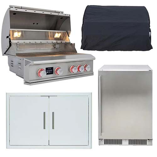 Blaze LTE PRO, 4 Piece Outdoor Kitchen Package with 32 Inch, 4-Burner, Gas Grill