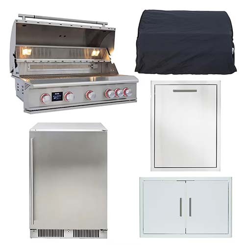 Blaze LTE PRO 5 Piece, 40 inch, 5 Burner Grill, Gas Outdoor Kitchen Package 
