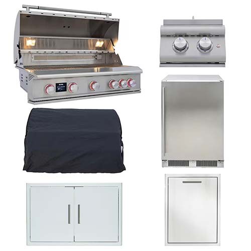 Blaze LTE PRO 6 Piece, 40 inch, 5 Burner Grill, Gas Outdoor Kitchen Package