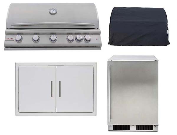 Blaze 4 Piece, 40 Inch, 5 Burner, Gas Grill, Outdoor Kitchen Package Blaze LTE+ 4 Piece, 40 Inch, 5 Burner, Gas Grill, Outdoor Kitchen Package