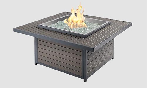 Outdoor Greatroom Company Brooks Square Taupe Chat Height Gas Fire Pit Table 