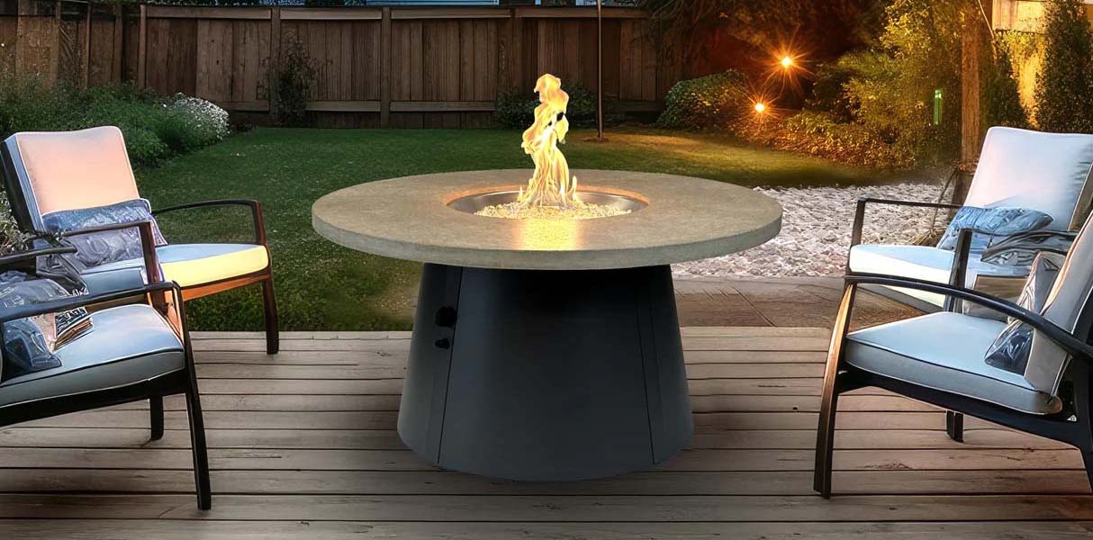 Outdoor Greatroom Company Cirvalo 42" Round Gas Fire Pit Table Outdoor Greatroom Company Cirvalo 42" Round Gas Fire Pit Table