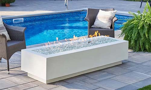Outdoor GreatRoom Cove 72" White Linear Gas Fire Pit Table 