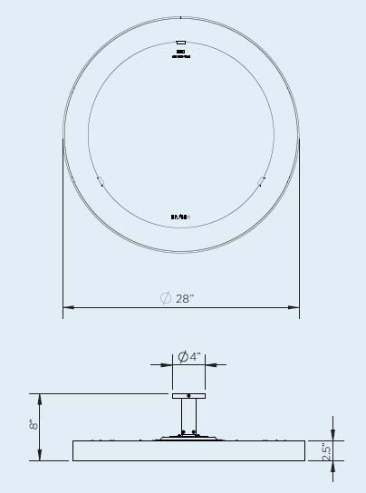 Bromic Eclipse Pendant Heater Dimension