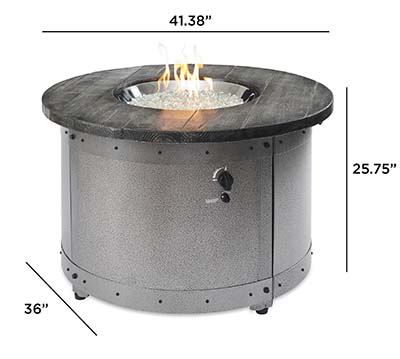  Edison Round Gas Fire Pit Table - ED-20