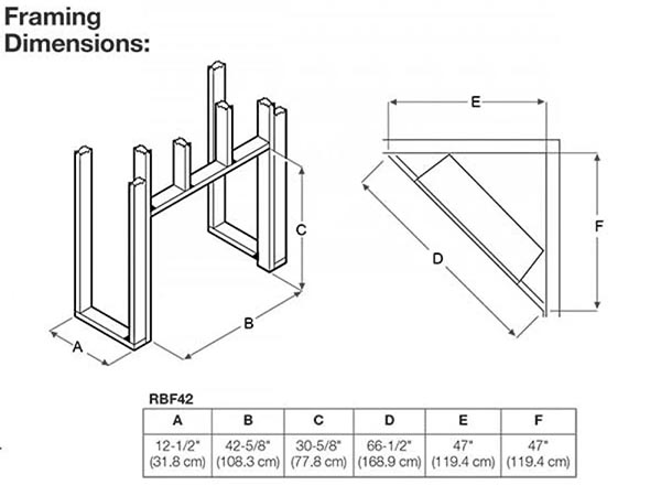 Dimplex Revillusion® 42" Built-In Firebox Herringbone, with Glass Pane