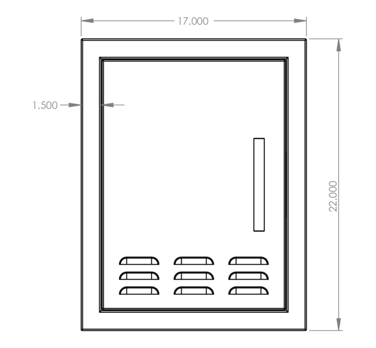 Summerset 18 x 22 Vented Vertical Access Door - Left Handle - DV-18VL
