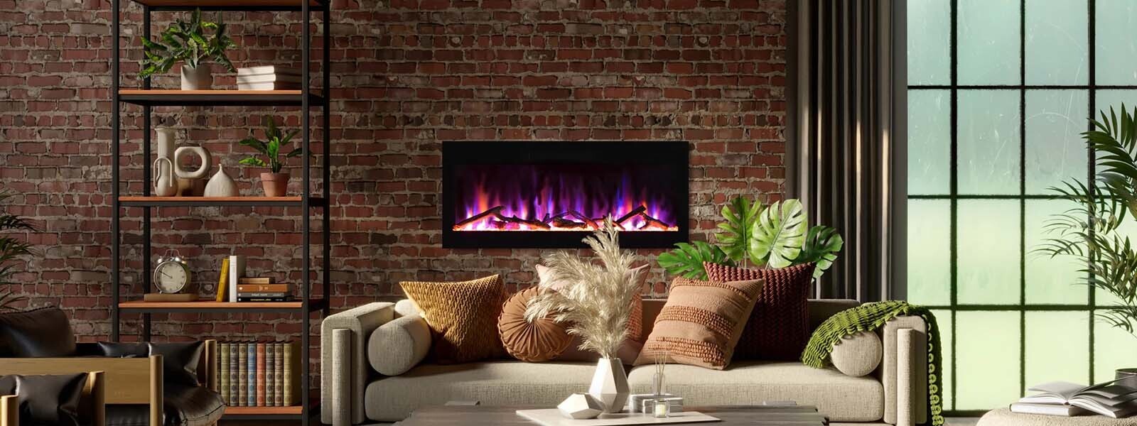 Amantii Evolution 42" WiFi Enabled, Wall Mounted, Linear Electric Fireplace - EVO4220