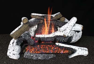 Hargrove Birch Timbers Vent Free Log Set and Burner Combo