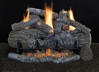 Hargrove Yukon Char Vent Free Log Set and Burner Combo