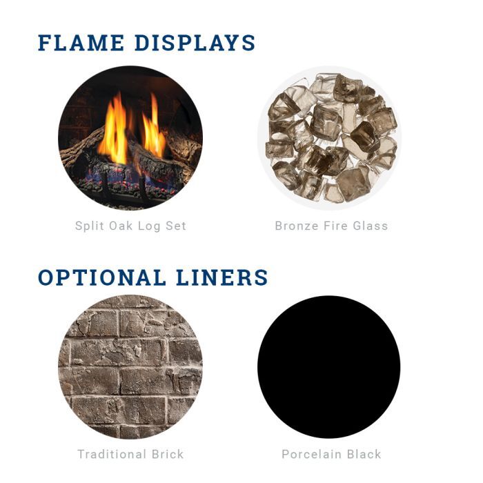 Kingsman IDV26 Direct Vent Gas Fireplace Insert Options