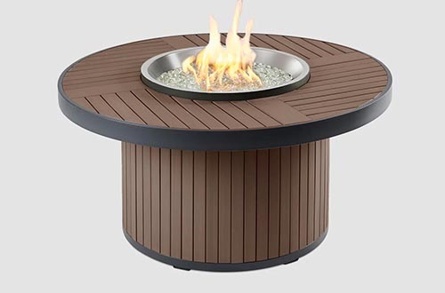 Outdoor Greatroom Company Brooks Round Taupe Gas Fire Pit Table 