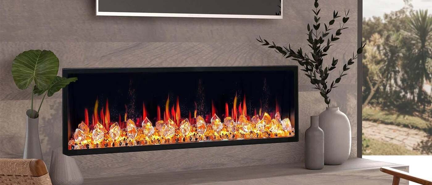 Litedeer Homes Latitude 55 inch Built-in Smart Electric Fireplace - ZEF55VC Litedeer Homes Latitude 55 inch Built-in Smart Electric Fireplace with Crackling Sounds, Diamond-like Crystal - ZEF55VC