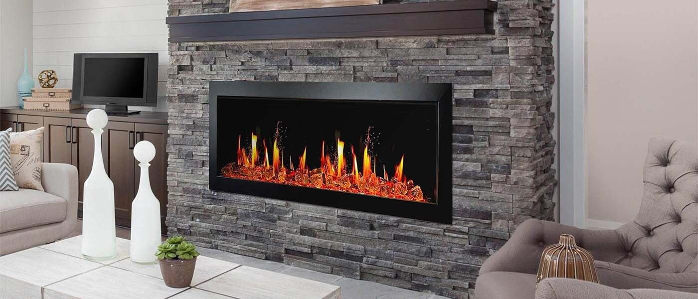 Latitude II 48-in Smart Wall Mount Electric Fireplace + Reflective Fire Glass - ZEF48XA Latitude II 48-in Smart Wall Mount Electric Fireplace + Reflective Fire Glass - ZEF48XA