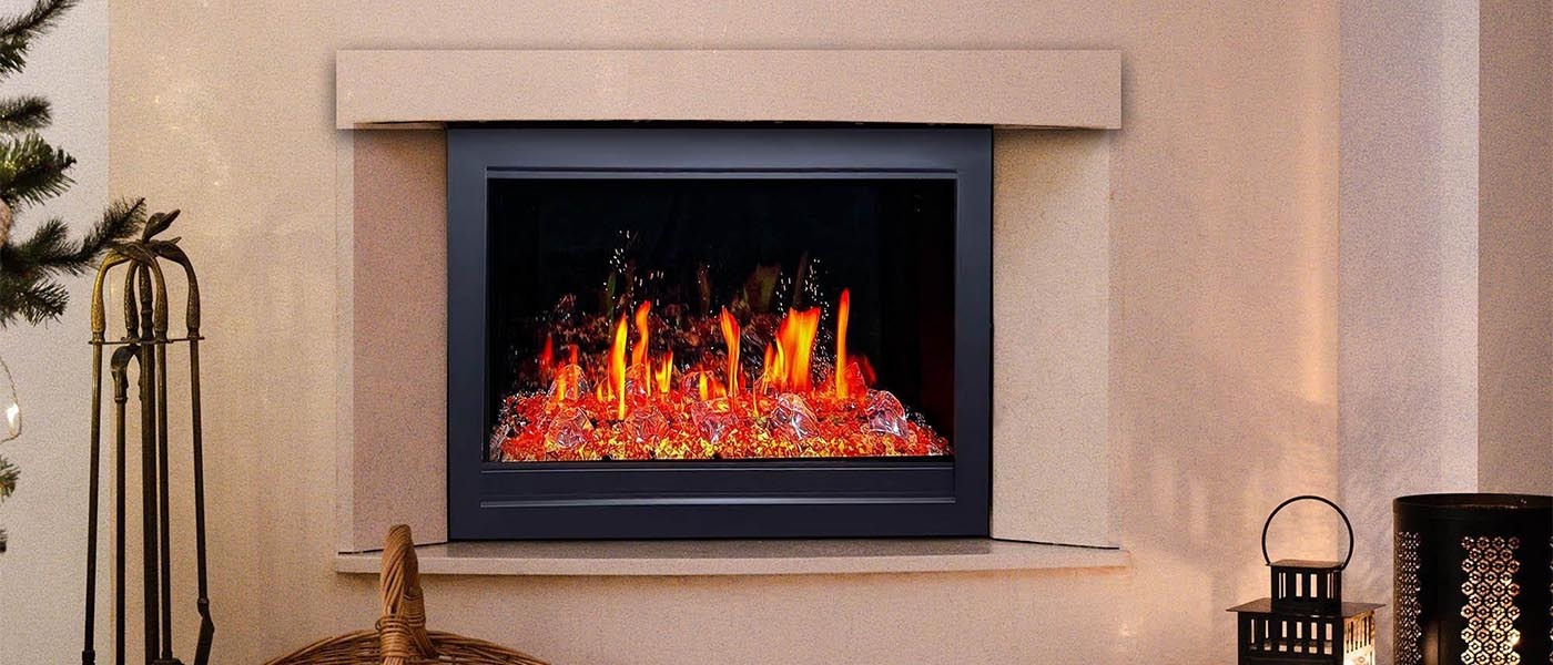 Litedeer Homes LiteStar 33" Smart Electric Fireplace Insert with Luster Copper Amber Glass Litedeer Homes LiteStar 33" Smart Electric Fireplace Insert with Luster Copper Amber Glass ZEF38VC-33-Amber