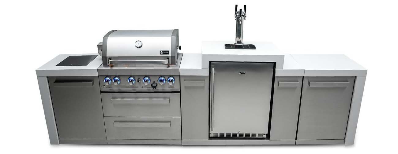 Mont Alpi 4-Burner Deluxe Island With A Kegerator