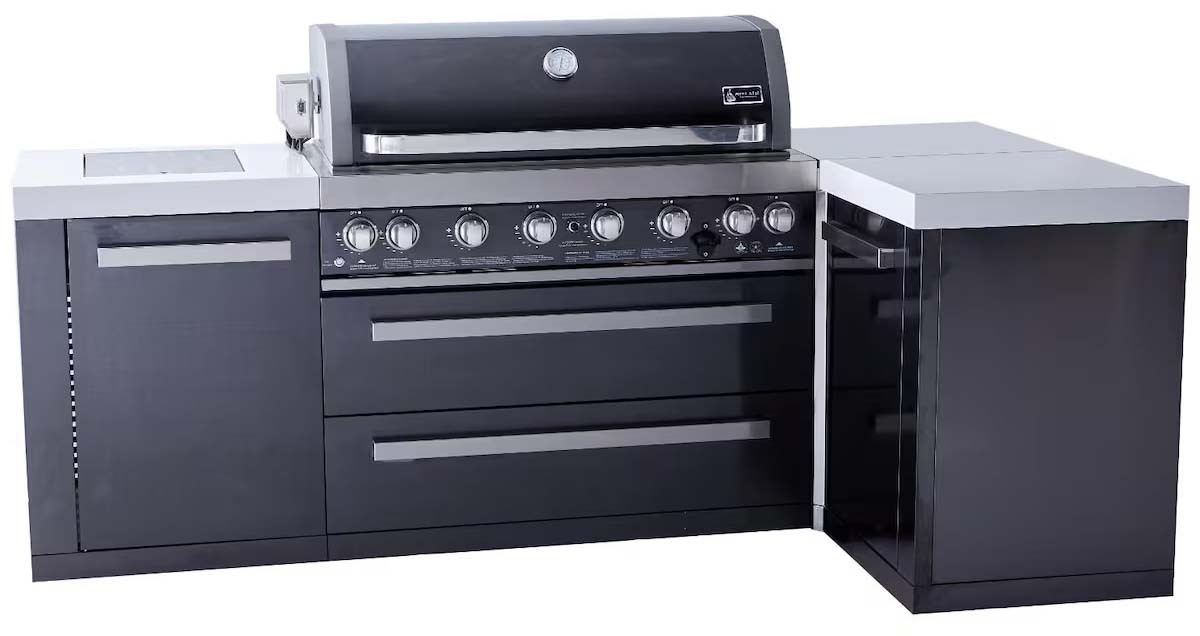 Mont Alpi Black Stainless Steel Grill Island with 90 Degree Corner -  MAi805-BSS90