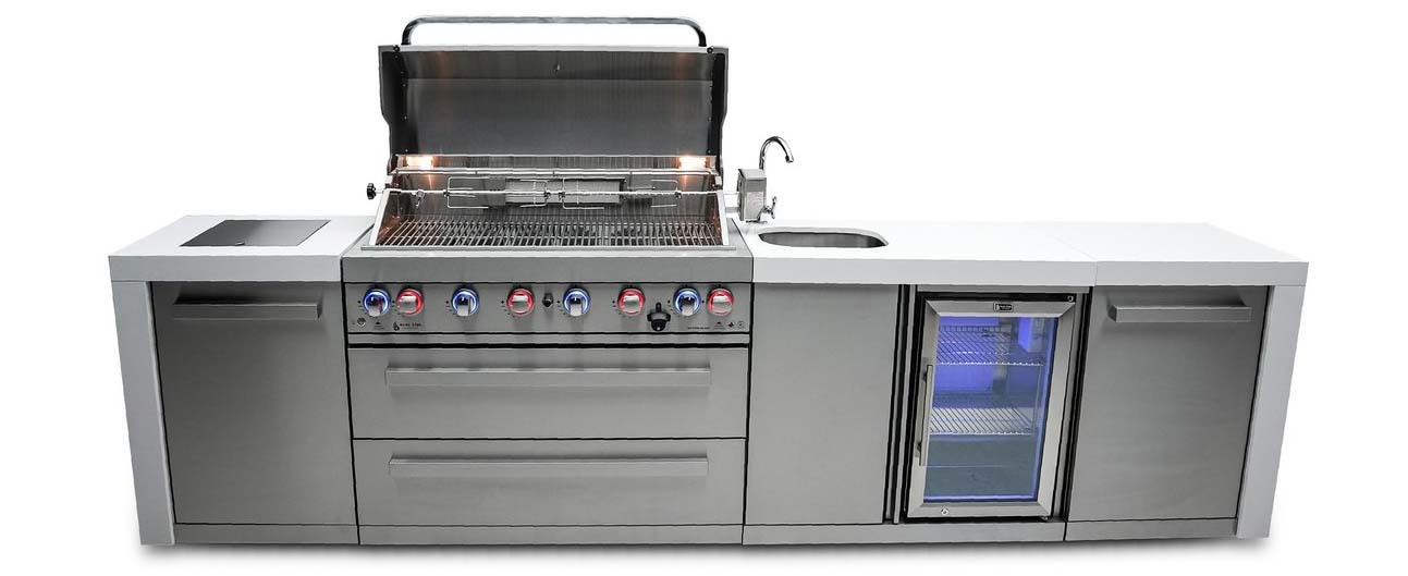MONT ALPI 6-BURNER ISLAND WITH A BEVERAGE CENTER - MAI805-BEV