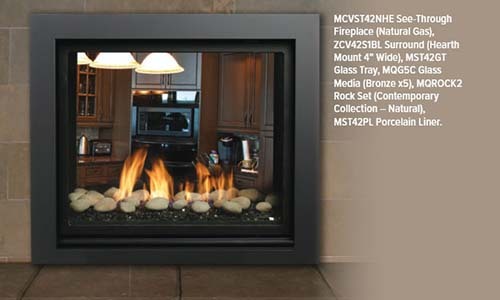 Kingsman MCVST42 Zero Clearance Direct Vent Peninsula Gas Fireplace