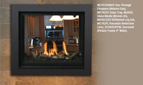 Kingsman MCVST42 Zero Clearance Direct Vent Peninsula Gas Fireplace