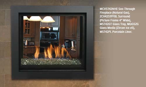 Kingsman MCVST42 Zero Clearance Direct Vent Peninsula Gas Fireplace
