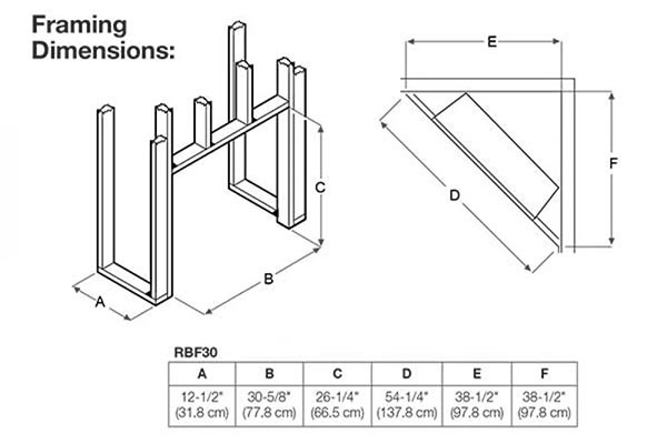 Dimplex Revillusion® 30" Built-In Firebox Herringbone, with Glass Pane