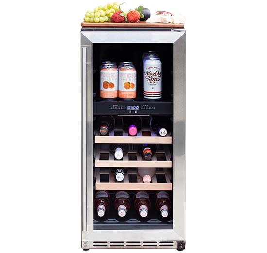 Summerset 15″ 3.2 Cu. Outdoor Rated Dual Zone Wine Cooler