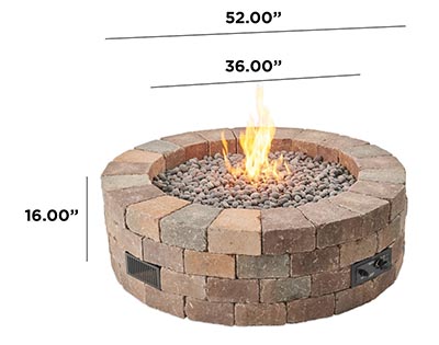 rounded fire pit kit brick Fireplace concrete stones log burner wood heater  bbq