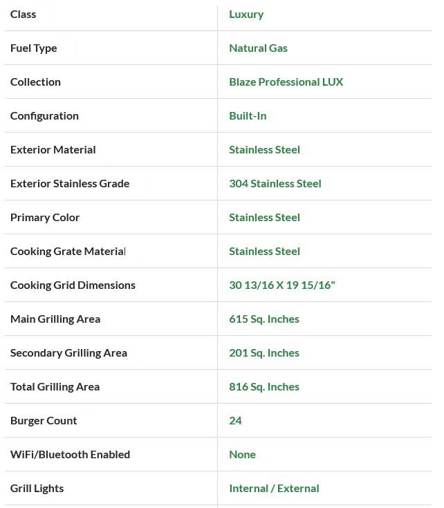 Blaze Professional Built-in Power Burner - BLZ-PROPB-NG / BLZ-PROPB-LP specs Blaze Professional Built-in Power Burner - BLZ-PROPB-NG / BLZ-PROPB-LP specs