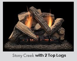 Stoney Creek Log Set with Top Log Enhancement