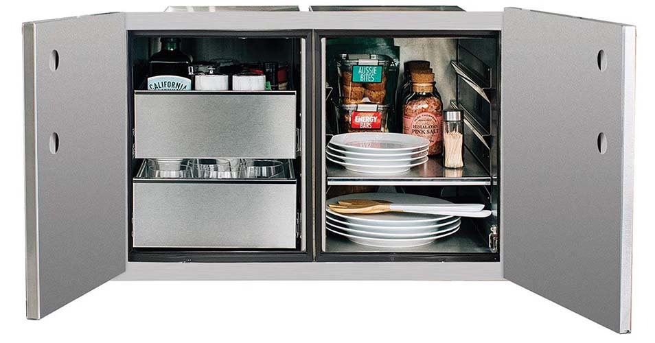 Summerset 36″ 2 Drawer Dry Storage Pantry & Enclosed Cabinet Combo - DP-36AC
