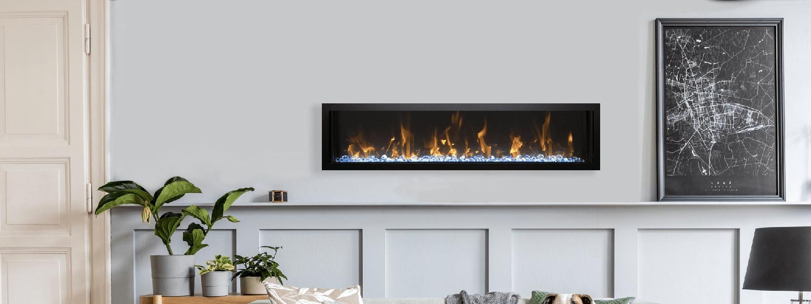 Remii 55″ Wide, Wall Mount, Extra Slim, Smart, Indoor / Outdoor, WiFi Enabled, Electric Fireplace