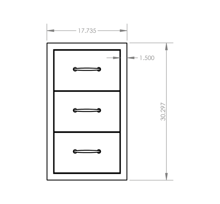 Summerset 17″ Vertical 2-Drawer & Paper Towel Holder Combo
