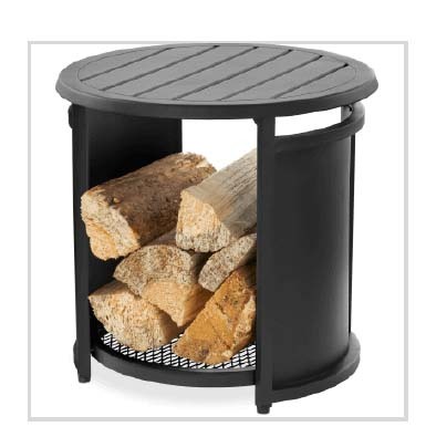 Round Fire Pit Side Table, 20-Inch, Black