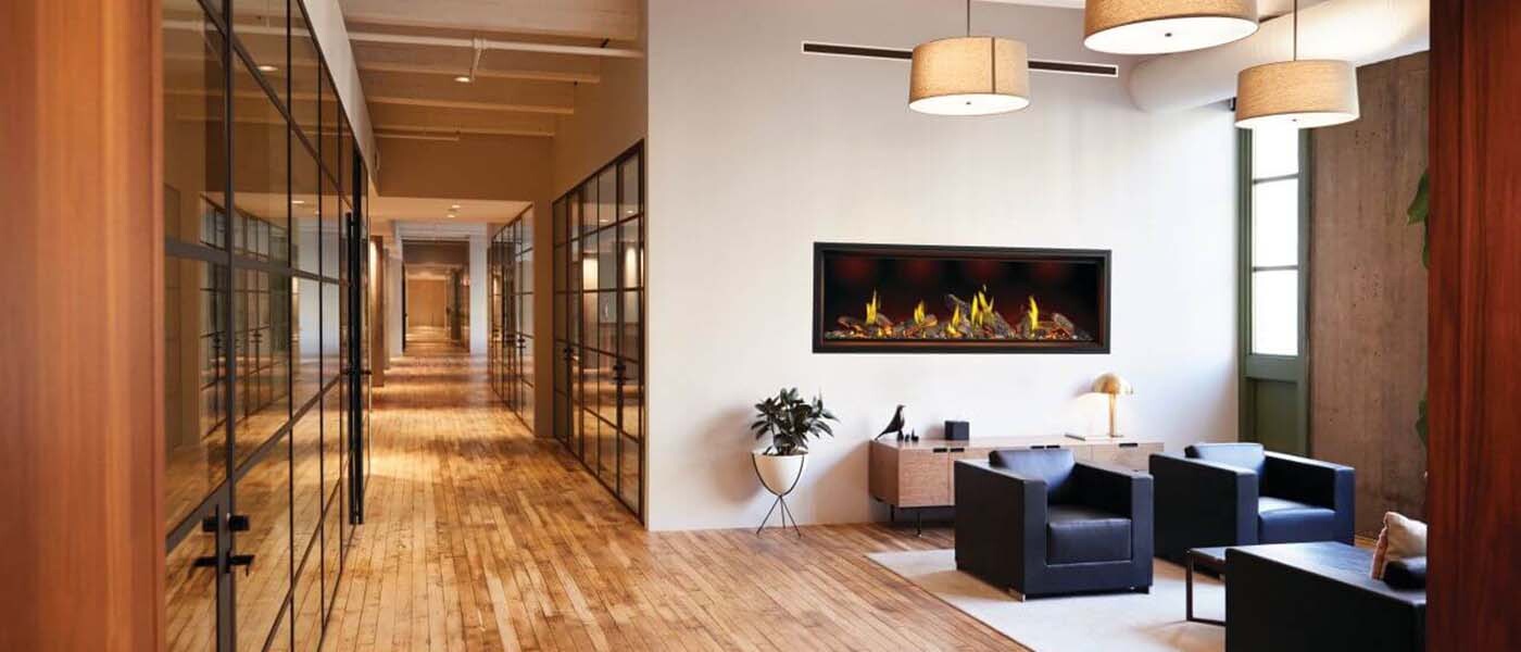 Napoleon Tall Linear Vector™ 74  Gas Fireplace with Luminous Logs