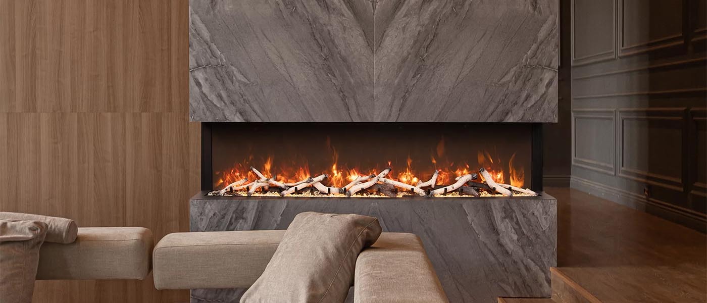 Amantii 50&Prime; Slim Lumina, indoor or outdoor, 3-sided, electric fireplace