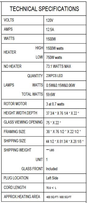 TRV-75-SIG specifications