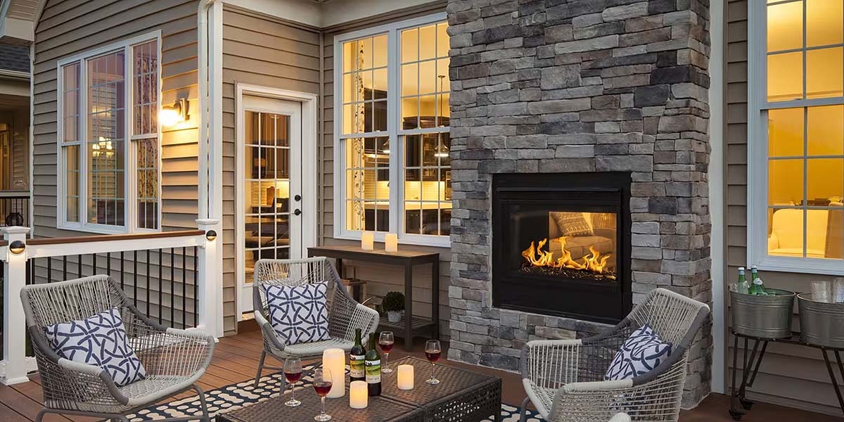 Outdoor Lifestyles Twilight Modern 36" Indoor to Outdoor See-through Gas Fireplace