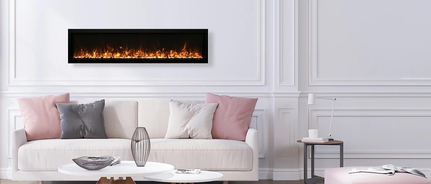 Remii 60&Prime; Wide, Wall Mount, Extra Slim, Electric Fireplace - WM-60-XS